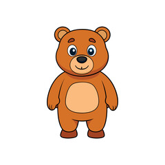 Vector cartoon Bear Clipart illustration On a White Background