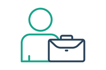 Employee icon. man with briefcase. icon related to represent. line icon style. business elements vector illustration