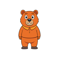 Vector cartoon Bear Clipart illustration On a White Background