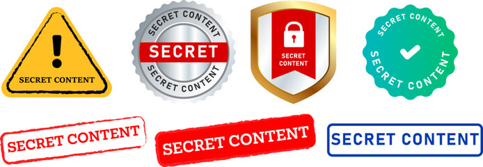 secret content caution warning restriction stamp collection watermark label shield warning sign