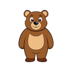 Vector cartoon Bear Clipart illustration On a White Background