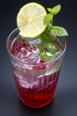 Cocktail with lime and mint.