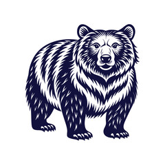Obraz premium Vector minimalist Bear Silhouette Clipart illustration On a White Background