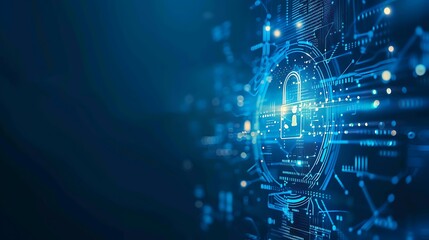 Digital illustration of a padlock, symbolizing online protection and cybersecurity in the digital world.
