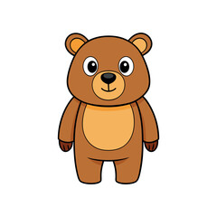 Vector cartoon Bear Clipart illustration On a White Background