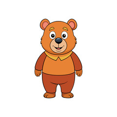 Vector cartoon Bear Clipart illustration On a White Background