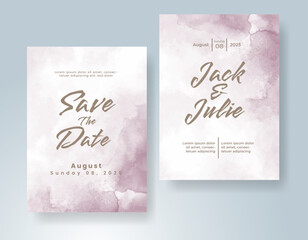 Wedding invitation with abstract watercolor background