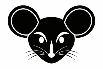 Mouse head silhouette vector illustration 