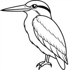 Obraz premium Silhouette Kingfisher Bird Vector 