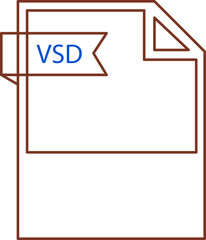 VSD File format icon black outline