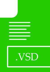 Obraz premium VSD File format icon fill insidse with symbol