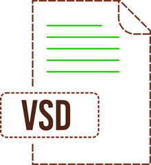 VSD File format icon dashed outline