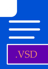 Fototapeta premium VSD File format icon fill inside