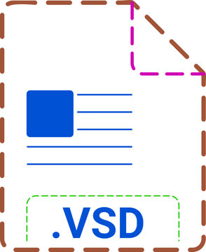 VSD File icon deep rounded outline