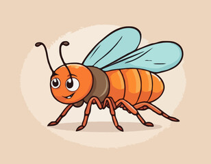 Chigger insect repellent cartoon vector illustration