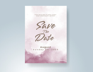 Wedding invitation with abstract watercolor background