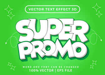 Naklejka premium Pro Editable text effect super promo 3d Cartoon style premium template.