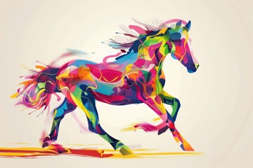 Abstract colorful illustration of horse