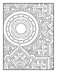 Mandala Coloring Book For Adult. Mandala Coloring Book. coloring page for children and adults. Mandala Coloring Pages. Seamless vector pattern. Black and white linear drawing.