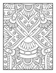 Mandala Coloring Book For Adult. Mandala Coloring Book. coloring page for children and adults. Mandala Coloring Pages. Seamless vector pattern. Black and white linear drawing.