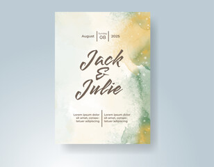 Wedding invitation with abstract watercolor background
