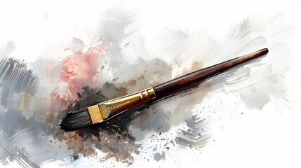 Fototapeta premium Artistic Brush on a Colorful Palette Background