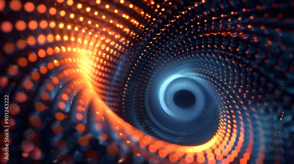 Poster mesmerizing swirl of light and color in a digital universe