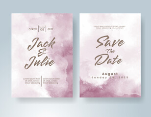 Wedding invitation with abstract watercolor background