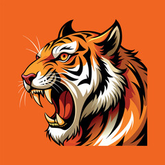 Vector tiger head Clipart illustration On a White Background