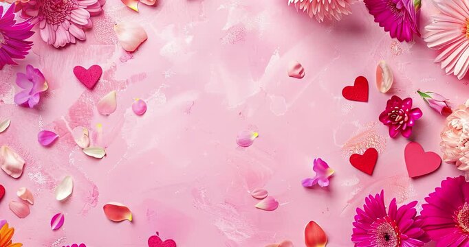Design a delightful copy space background for National Girlfriend's Day featuring hearts, flowers, and joyful messages celebrating friendship and love