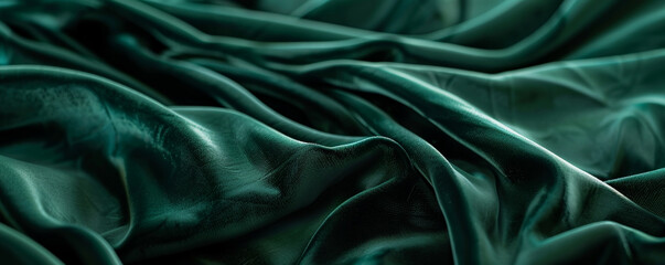 A rich green background with a velvet-like texture, creating a sense of luxury and sophistication.