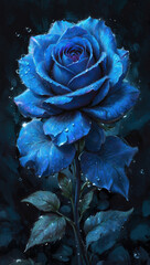 Dark Fantasy Blue Rose