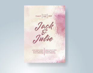 Wedding invitation with abstract watercolor background