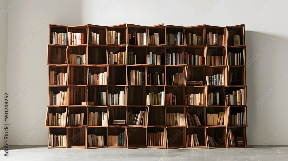 Poster compact modular bookshelf for space-saving home library and interior decor