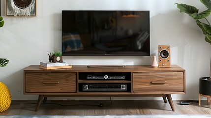 Minimalist Mid-Century Modern TV Stand for Stylish Retro Living Room Storage