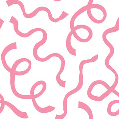 Fototapeta premium Seamless abstract pattern with squiggles and scribbles. Weaved curved lines. Chaotic ink scribbles decorative texture. Messy doodles, wavy and curly lines.