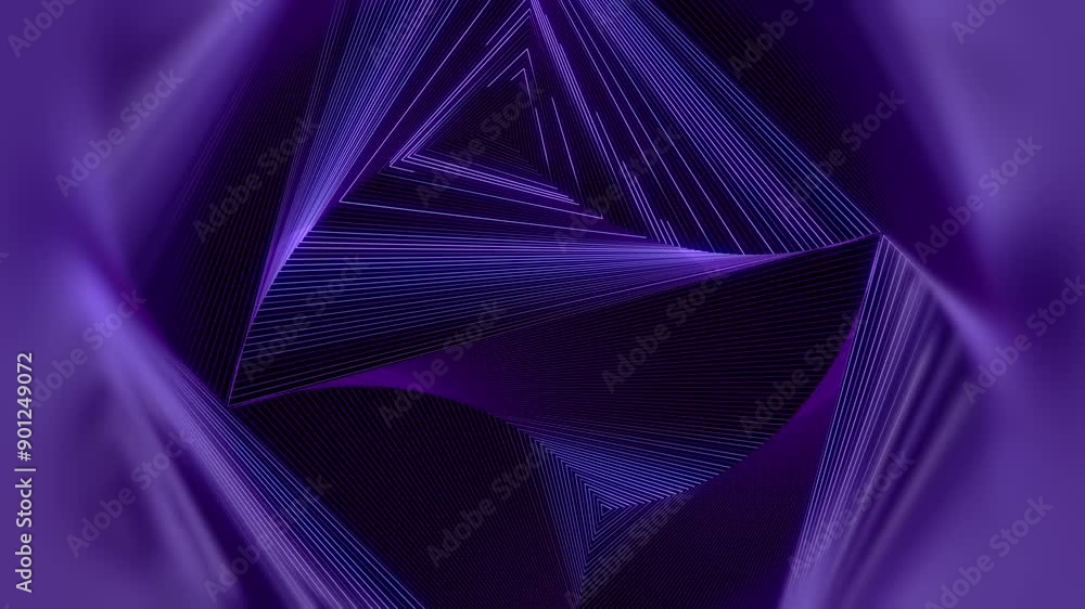 Aufkleber 3d rendering loop animation of flowing color waves on a pattern of triangles