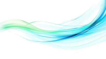 transparent abstract glowing light effect overlay with curved lines in blue and green colors isolated