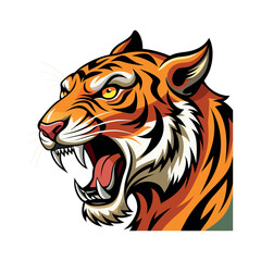 Vector cartoon tiger Clipart illustration On a White Background