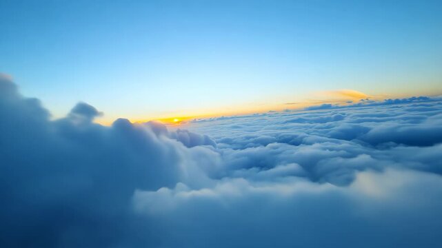 Hyperspeed FPV Through Clouds At Sunset