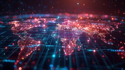 Naklejka premium A Stunning Digital Representation of a Connected World