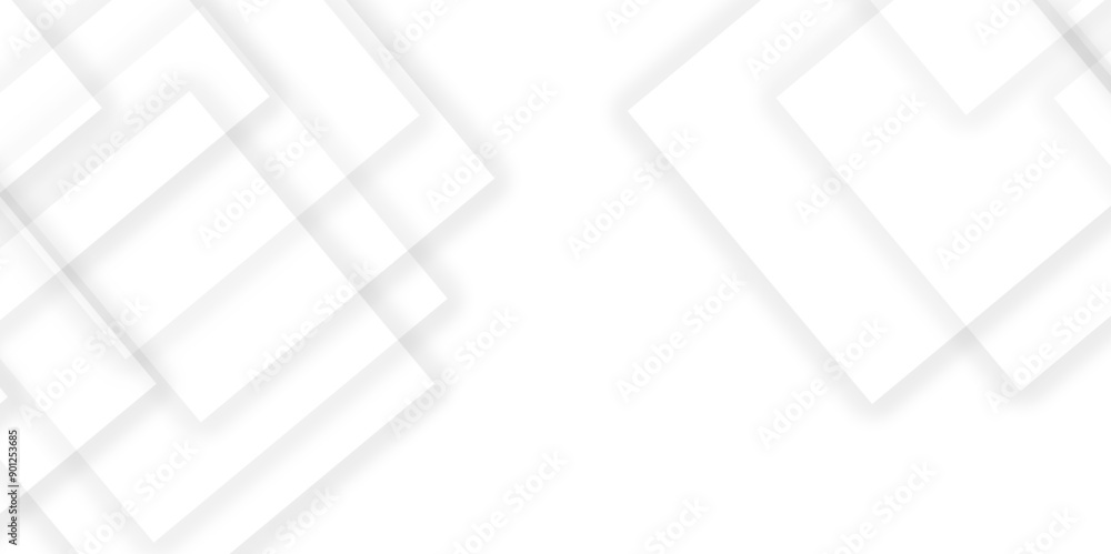 Poster abstract white and grey geometric overlapping square pattern background with shadow. paper texture d