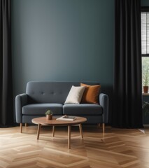 The room features a minimalist design with a modern aesthetic.