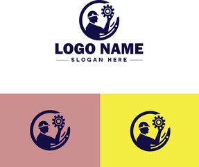 Obraz premium Engineering firm icon Engineering company Engineering practice Engineering consultancy flat logo sign symbol editable vector