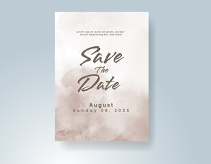 Wedding invitation with abstract watercolor background