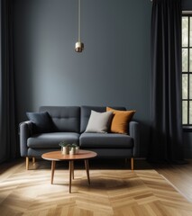 The room features a minimalist design with a modern aesthetic.