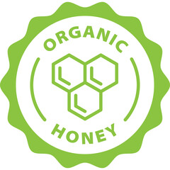 green organic honey outline icon round rounded circle badge stamp label isolated on transparent background