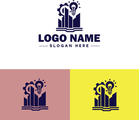 Engineering firm icon Engineering company Engineering practice Engineering consultancy flat logo sign symbol editable vector