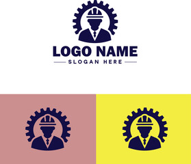 Engineering firm icon Engineering company Engineering practice Engineering consultancy flat logo sign symbol editable vector