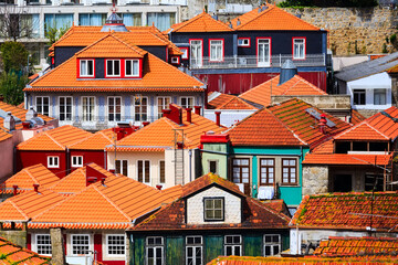 Fototapeta premium Porto, Portugal old town aerial view